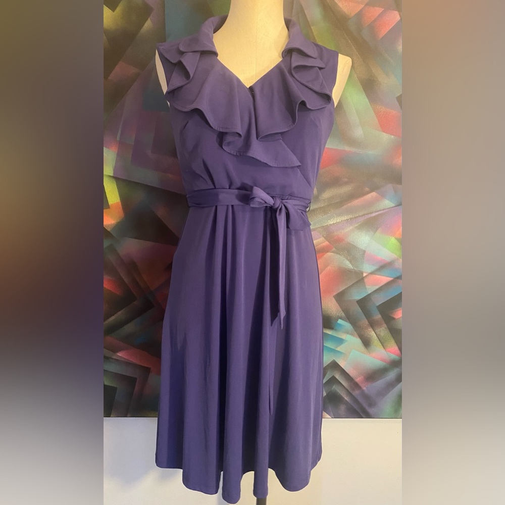 Vintage Purple “Studio I”Belted Dress- Size 6
